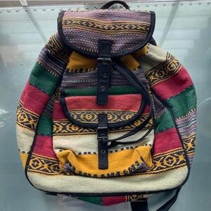 Hipster Hemp Multicolor Patterned Vintage Backpack